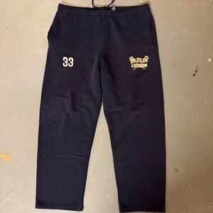 Black Lacrosse Sweatpants with Gold Logo
